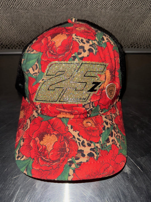 Red / Black Mesh Women's Hat with #25z